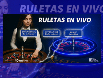 Ruletas en vivo FeelSpin con croupier real y ruleta automática iluminada